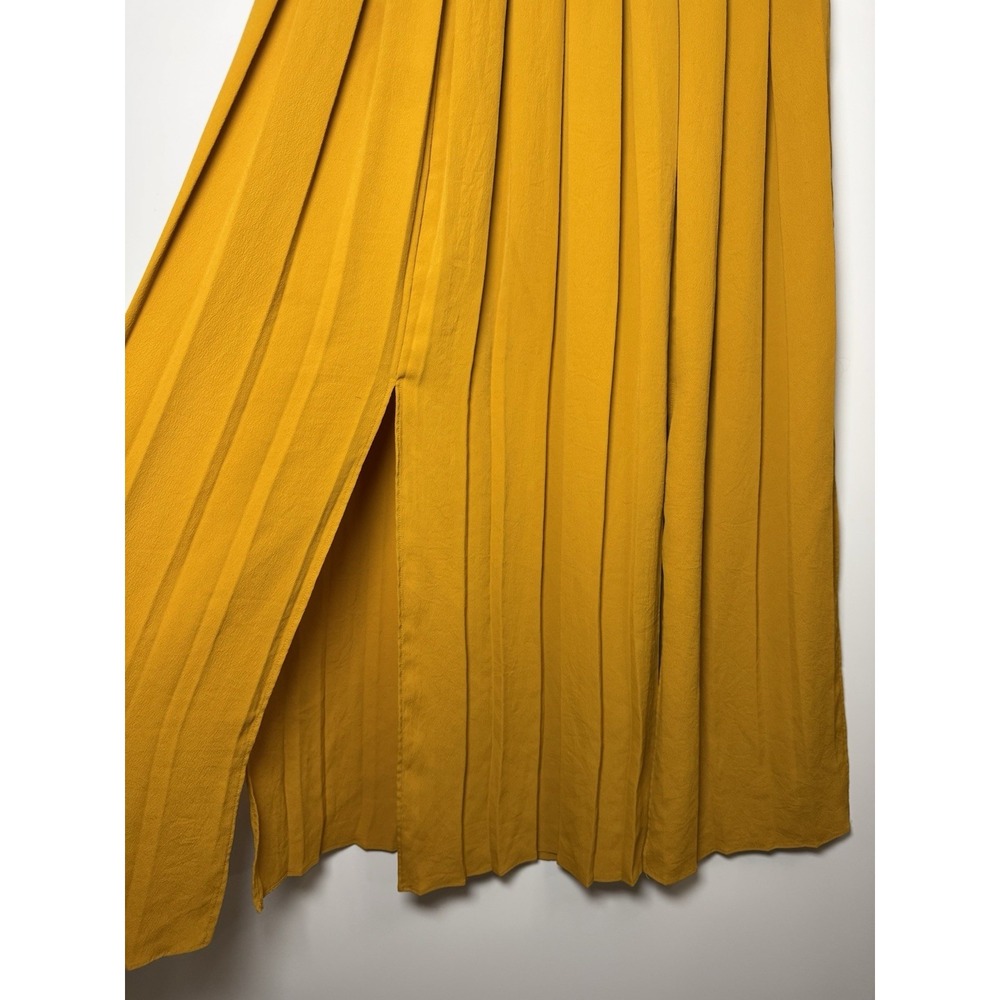TOPSHOP  Yellow Pleated Midi/Maxi Skirt Women's‎ UK 10 US M - Picture 2 of 10
